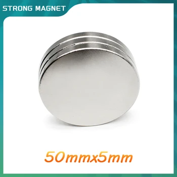 1/2/3PCS 50x5 mm Disk Močno Močno Magnetno Magneti 50 mm X 5 mm Večino Okroglih Neodim Magneti 50x5mm N35 Velik Disk Magnet 50*5