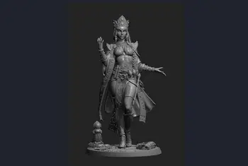 1/24 76mm starodavno žensko bojevnik stojalo (S podnožjem ) Smole, slika Model kompleti Miniaturni gk Unassembly Unpainted