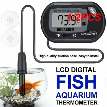 1/2PCS + 70℃ Digitalni Aquarium Fish Tank Termometer S Sesalno Pokal Senzor Temperature Merilnik Tester Termometer za Merjenje