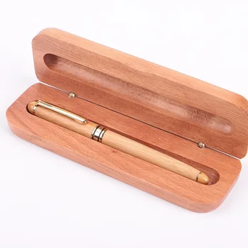 1 kos Kreativni bambusa in lesa nalivno pero podpis lesa gift box set za pisanje gladko ne strganje papir, črnilo, pero izdelka sistema office