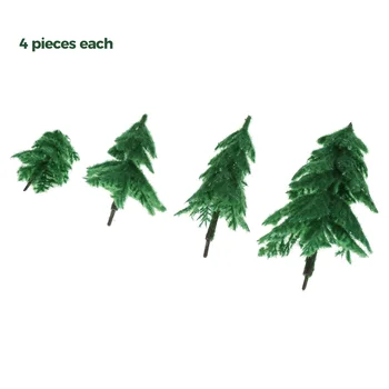 16pcs Mini Cedar Drevesa 6/8/10/12 cm Zelena Model Grmovje DIY Diorama Železniške Pokrajino Stavbe Krajine Pravljice Vrt Pesek Tabela Igrača