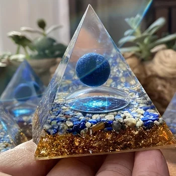 1pc Ogan Pozitivno Energijo Piramida Namizno Dekoracijo Lapis Lazuli Piramida