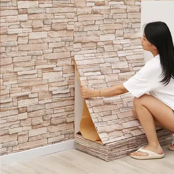 1Pcs 77*70 cm Retro 3D design ozadje dekoracijo sten pene opeke samolepilni vodoodporno stenske nalepke soba dekoracijo