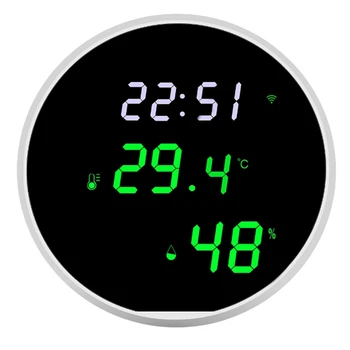 1Set Digitalne Sobne Temperature in Vlažnosti Tipalo App Obvestilo, Opozorilo Z LED Osvetljen Zaslon