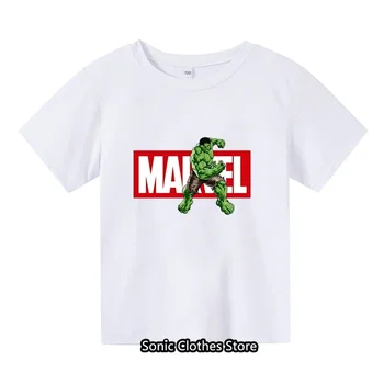 2024 Novo Poletje Hulk Otroci Tshirt Moda za Fante Športna majica s kratkimi rokavi Dekliška Vrhovi Tees Risanka Otroci Oblačila Y2k Moški Ženske Oblačila