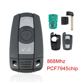 3 Gumbi 868Mhz Smart Remote Avto Ključ PCF7945 Čip z Baterijo Za BMW 1 3 5 7 Series E82 E65 E92 X5 X6 Z4