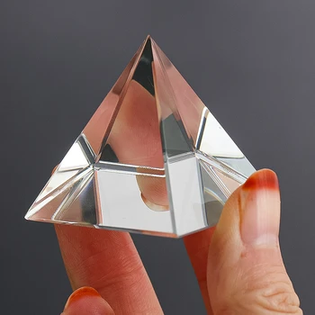 40 mm Jasno Prizmo Egipt Piramida Geometrijo Steklo, Kristal Ornament Cone obtežilnik za papir Obrti Aurora Optika Lomom Energije Desk Dekor