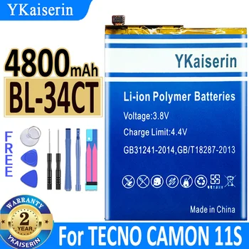 4800mAh YKaiserin Baterijo BL-34CT Za TECno CAMON 11S Zamenjava Bateria