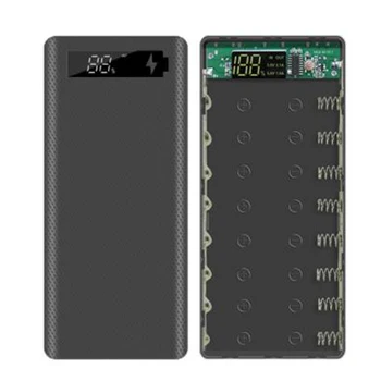 5V Dvojno USB 8X18650 Moči Banke Primeru Digitalni Zaslon Mobilnega Telefona Polnilnik baterij 18650 Baterijo Nosilec-Črn