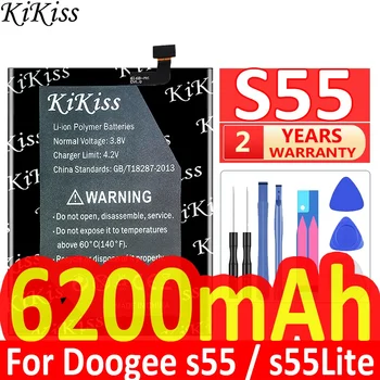 6200mah KiKiss Zmogljivo Baterijo za Doogee S55 S55Lite mobilni telefon Baterije + Darilo Orodje