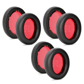 6X Uho Pene Blazino Kritje Blazinic Mehka Blazina Za Anker Soundcore Življenje Q10 / Q10 Bluetooth Slušalke (Rdeča)