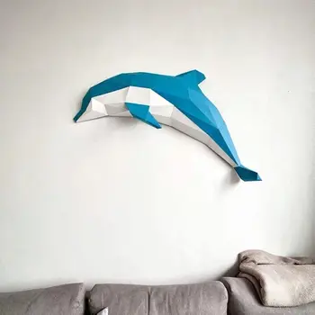 72 cm Lep Dolphin 3D Papir Obrti Model Puzzle Živali Papercraft figuric Uganke Otroci Darilo Ustvarjalne DIY Doma Dekor Igrače