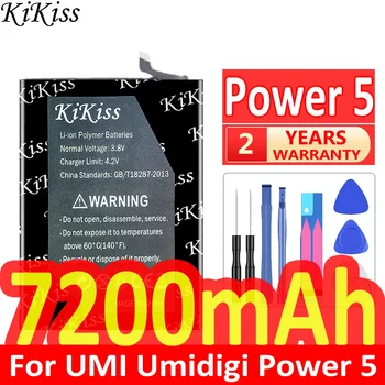 7200mAh KiKiss Zmogljivo Baterijo Power5 Za Umidigi Moč 5 Mobilnega Telefona, Baterije
