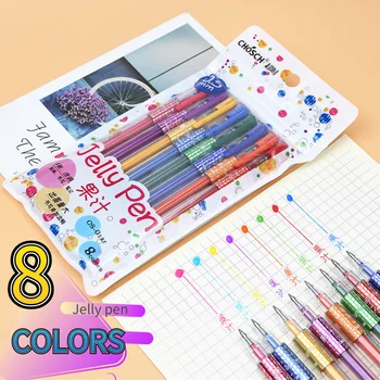 8-barvni gel peresa Študent dnevnik risba marko žele pero 0,5 mm Pisanje pisalne peresa