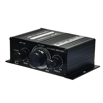 AK170 Mini Digital Power Avdio Avto Ojačevalec Modra Svetloba Stereo Audio Ojačevalnik za Domači Kino Klub Stranka Glasbe 200W x2