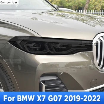Avtomobilski Žarometi Odtenek Anti-Scratch Dimno Črna Zaščitna folija samozdravljenja TPU Nalepke Za BMW X7 G07 2019-2022 Dodatki