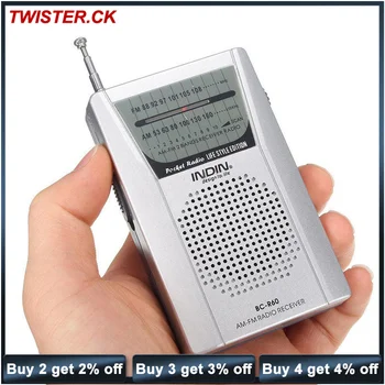 BC-R60 Žep Radio S Teleskopsko Anteno Mini AM/FM Baterija Upravlja Radio Z Zvočniki 3,5 mm Slušalke Jack