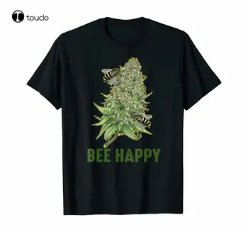 Bee Happy Plevela Konoplje Marihuane Tee T-Shirt