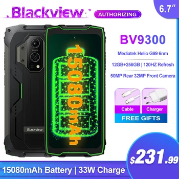 Blackview BV9300 Krepak Telefon 6.7-HD+ 16GB RAM 256GB ROM Pametni 50MP Fotoaparat 15080mAh 120Hz Mobilnih Telefonov Globalna Različica