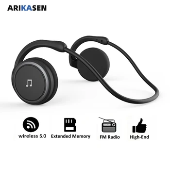 Bluetooth Slušalke z MP3 Predvajalnik, FM Radio, Na Uho Udobno Ovijemo Okoli Glave Brezžične Slušalke Podaljša Pomnilnik z Mic