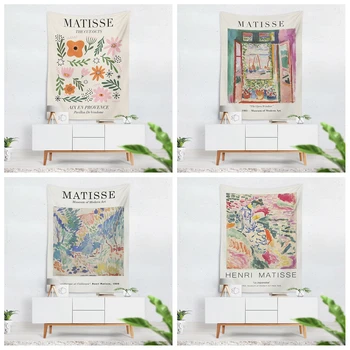 Boho Dekor Matisse Minimalistične Umetnosti Anime Visi Dekor Tapiserija, Risanka Tropskih Cvet Steno, Tapiserija, Plaža Brisačo Hipi Joga Mat