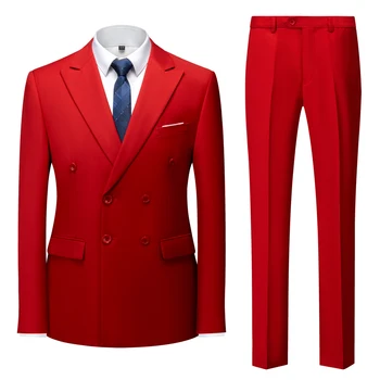 Boutique Moda High-end blagovne Znamke Barva Formalni Poslovni Moške Dvojno zapenjanje bo Ustrezala Ženina Poročna Obleka Uspešnosti Kostum