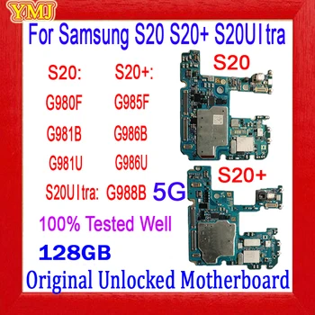 Brezplačna Dostava Mainboard EU Različica Izvirnega 4G Za Samsung Galaxy S20 G980F S20Plus G985F Motherboard 128GB Preizkušen Logiko Odbor