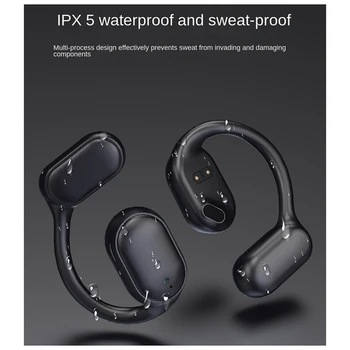 Brezžične Slušalke Ear-Vgrajena Kostne Prevodnosti Bluetooth Slušalke Slušalke, Ki Deluje Na Pametne Telefone Glasbe Slušalko Black Trajne