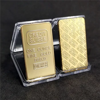 Credit Suisse Gold Bar Spominski Kovanec Pozlačeni Švicarski Bar 1 Oz Spominski Blok Švicarski Priložnostni Kovanec