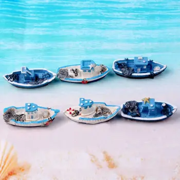 Dekoracijo Miniaturne Figurice Akvarij Ribiškega Čolna Čoln Model Namizni Okraski Ribiško Ladjo Igrača Jahta Čoln