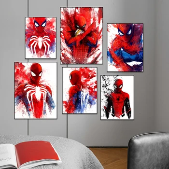 Disney Akvarel Spiderman Grafiti Umetnost Plakatov in Fotografij Marvel Platna Slike Stenskih slikah, Dnevna Soba Dekor Doma Dekor