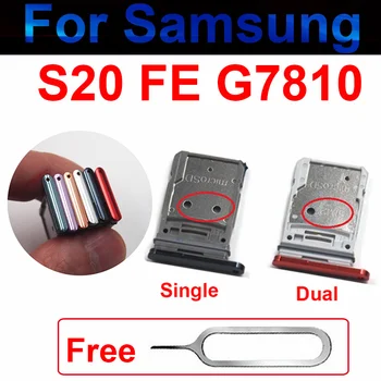 Dvojno & En Pladenj za Kartico Sim Nosilec Za Samsung S20 FE G7810 Micro SD Card Reader Reže za Kartico SIM Imetnik Adapter Popravila Rezervnih Delov