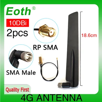 Eoth 2pcs 4G lte-antena 10dbi SMA Moški Konektor Priključite antenne usmerjevalnik 21 cm ipex 1 SMA ženski za huawei podaljšek Podaljšek