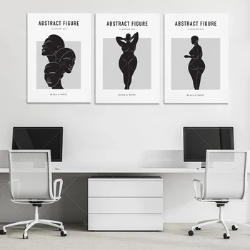 Gola ženska umetnosti, črna ženska tiskanje plakatov, povzetek krivulja telo sliko natisniti, sodobno minimalistično dekoracijo