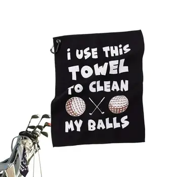 Golf Brisače Za Moške Mens Golf Brisačo Z Carabiner Vaflji Vzorec Mehko, Vpojno Black Golf Čiščenje Krpe Za Golf Pribor