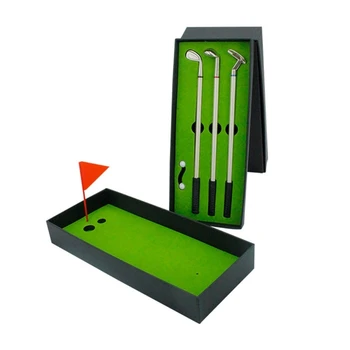 Golf Peresa Nastavite, Mini Namizni Golf Žogic Pero Darilni Set z Putting Green, 3pcs Golf Klub Peresa in 2pcs Kroglice za Dropship