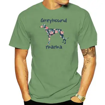 Greyhound Mama Cvet Cvetni Mama Mama Ženske Majica-ženska T-Majica-Črna