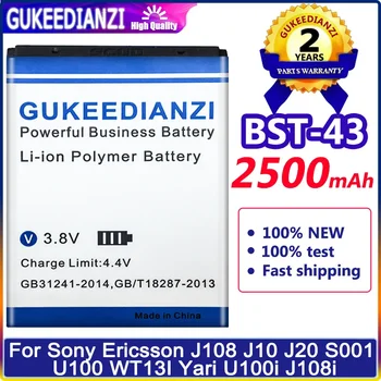 GUKEEDIANZI 2500mAh Baterije BST-43 Za Sony Ericsson J108 J10 J20 S001 U100 WT13I Yari U100i J108i BST 43 Baterije