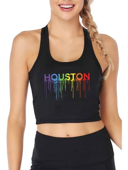 Houston Texas Mavrica Mokre Barve Design Seksi Slim Fit Obreži Zgoraj, Geji Lezbijke, LGBT Športna Fitnes Vrhovi Tank Bombaž Camisole