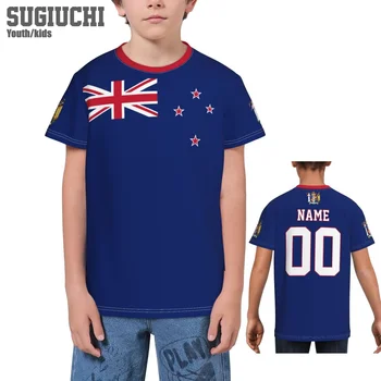 Ime po meri Število Novo Zelandijo Zastavo, Grb 3D majice Za Otroke Mladi Fant/Dekle Tees jersey Nogomet Fans Darilo majica s kratkimi rokavi