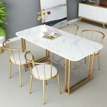 Jedilna miza in stol kombinacija italijanski rock slab razkošje svetlobe majhna enota marmorja internet znanih platinum enostavno in dolgo