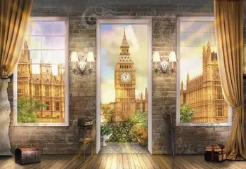 JMINE Div 5D Vrata, Okna krajine Londonu ura stolp, ki je Poln Diamond Slikarstvo kompleti za Scensko umetnost 3D barve z diamanti