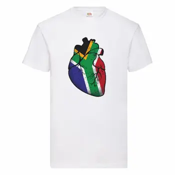 Južna Afrika Srce Zastavo Mens In Dame Majica s kratkimi rokavi Velikosti Small-2XL