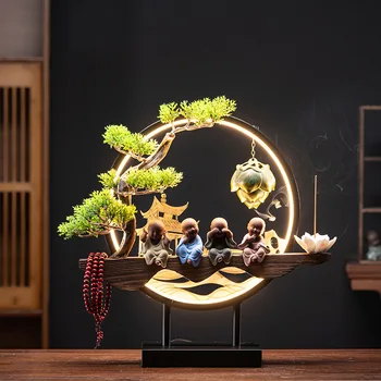 Kitajski lučka obroč ustvarjalne keramični vijolično pesek backflow kadila gorilnik Zen dekoracijo doma v dnevni sobi trem dekoracijo daril