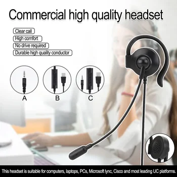 Klicni Center Slušalke Z Mikrofonom Storitev Slušalke za Brezvrvične telefone, ki Žične Telefonske Slušalke 3.5 mm Center/Promet/Računalnik Slušalke