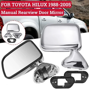 Levo+Desno Avto Chrome Vzvratno Ogledalo Strani Vrat Ogledalo Zbora Za Toyota Hilux 1997-2001 Rearview Mirror
