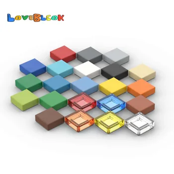 LoveBlock Strešnik 1x1 z Groove Ravno gradniki Združuje MOC Tehnične Deli DIY Igrače Darilo Ustvarjalne 3070 Za Otrok 10pcs/Veliko