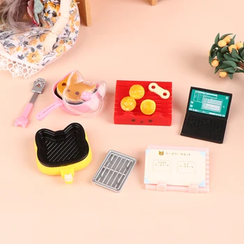Lutke Miniaturnega Pohištva Kuhinja Dekor Mini Prenosniki Zaslon Rack Kruh Za Kavo Kuhinjska Posoda In Pribor Model Za Otroke Pretvarjamo, Predvajaj Igrače