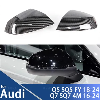 M Slog, Videz Rearview Mirror Kritje Skp Ogljikovih Vlaken Videz Črne Kape za Audi Q5 SQ5 DV 2018-2024， V7 SQ7 4M 2016-2024