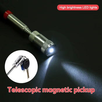 Magnetni Zložljive Možganov Bat z LED Luči Zložljive Močna Sesalna Palica Magnetni Sesalna Palica Pick-Up Napravo